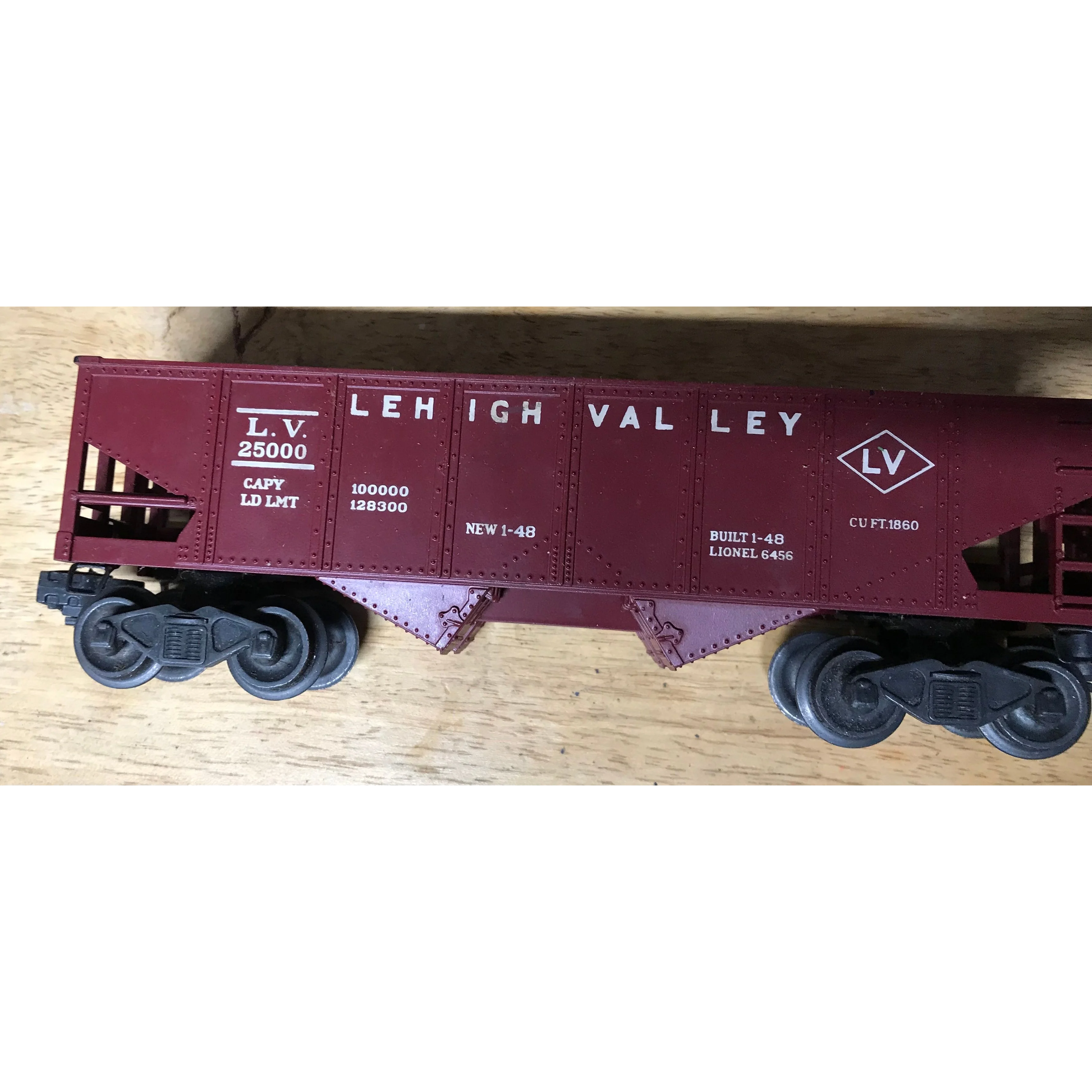 Lionel No. 6456 Red Hopper Car in Original Box.